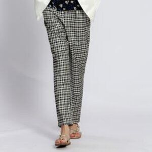 THE KORNER NWT Plaid Women's Pants Size 4 Beige & Black
